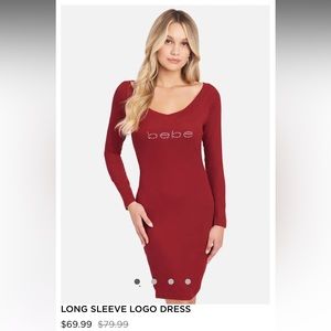 Bebe long sleeve logo dress